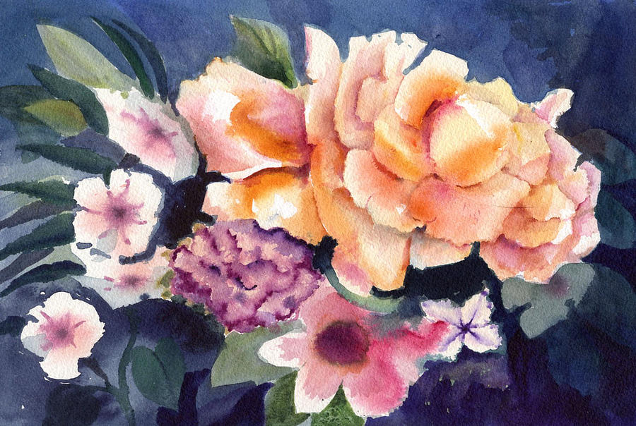 Brocade Flowers Painting by Mimi Boothby