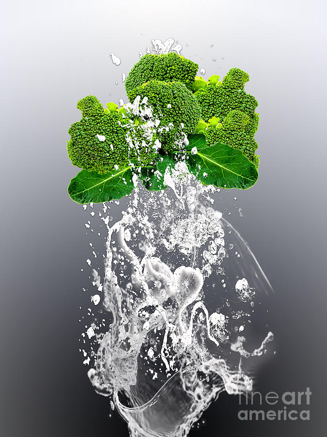 Broccoli Splash Mixed Media by Marvin Blaine