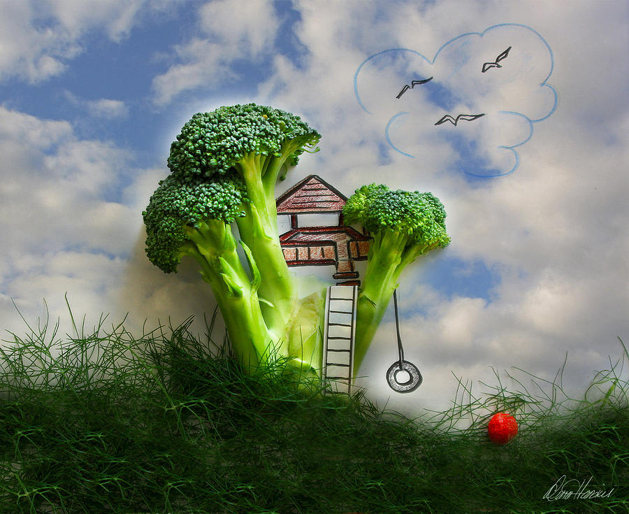 Broccoli Treehouse Mixed Media by Diana Haronis