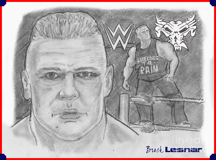 Brock Lesnar Drawing by Chris DelVecchio