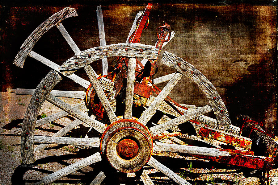 Broken And Forgotten Wagon Wheels  Photograph by Phyllis Denton