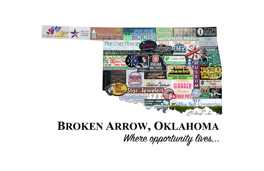 Broken Arrow Oklahoma Photomontage Photograph by Bert Peake