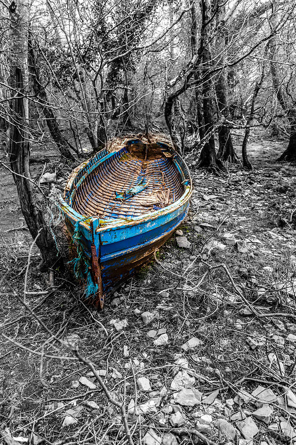 Broken Blue Boat Photograph by W Chris Fooshee