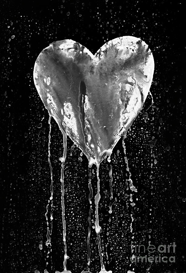 Broken heart - bleeding heart Mixed Media by Michal Boubin