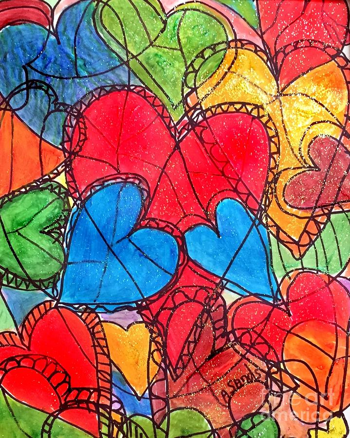  Hearts Alive Painting by Anne Sands