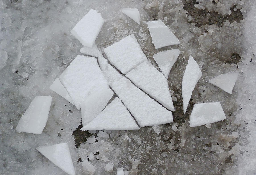 Broken Ice on Sidewalk Photograph by Peter J Sucy