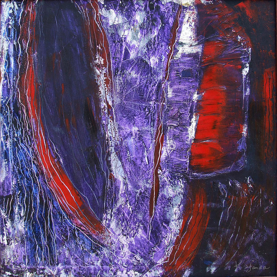 Broken Purple Heart Painting by Katt Yanda