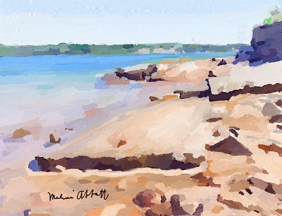 Broken Rock Walkway at Ten Pound Island Beach Painting by Melissa Abbott