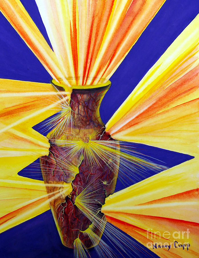 Jesus Christ Painting - Broken Vessel by Nancy Cupp