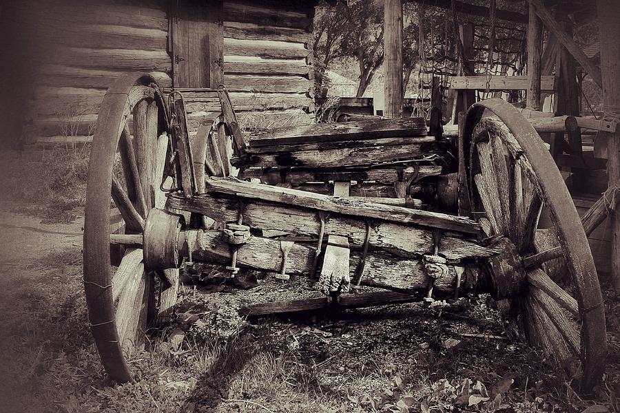 Broken Wagon Toned Photograph by Buck Buchanan
