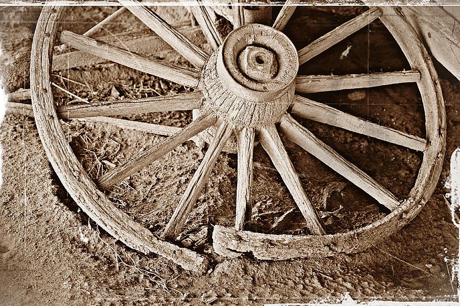 Broken Wagon Wheel- Fine Art Photograph by KayeCee Spain