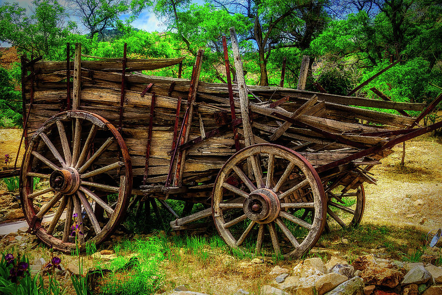 Broken Weathered Wagon Photograph by Garry Gay