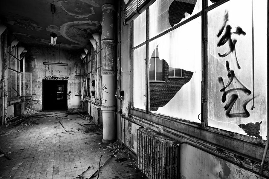 Broken window - Urban exploration Photograph by Dirk Ercken