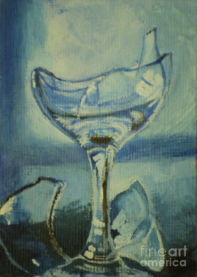 Wine Painting - Broken Wine Glass by Tina Turner
