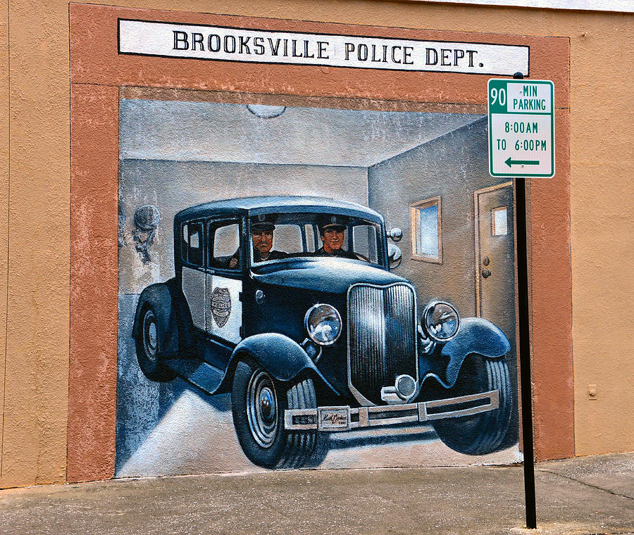 Brooksville Police Dept mural Photograph by David Lee Thompson