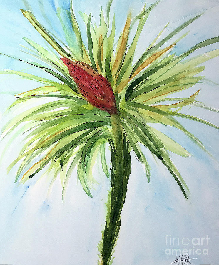 Flower Painting - Bromelaid no. 4 by Maura Satchell Flower Painting - Bromelaid no. 4 by Maura Satchell