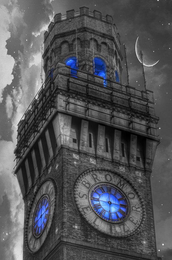 Bromo Seltzer Tower Baltimore - Blue  Photograph by Marianna Mills