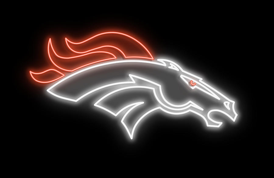 Broncos Neon Sign Digital Art by Ricky Barnard