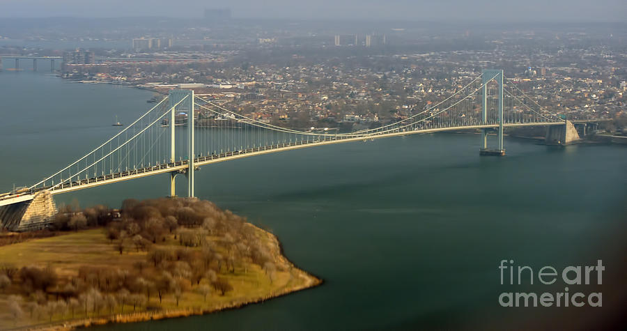 Bronx Whitestone Bridge Aerial Photo in New York City Photograph by David Oppenheimer