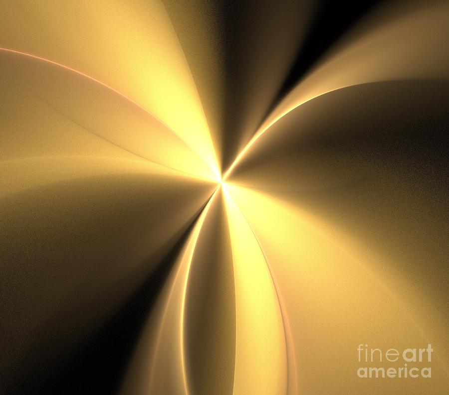 Abstract Digital Art - Bronze Gold Wings by Kim Sy Ok