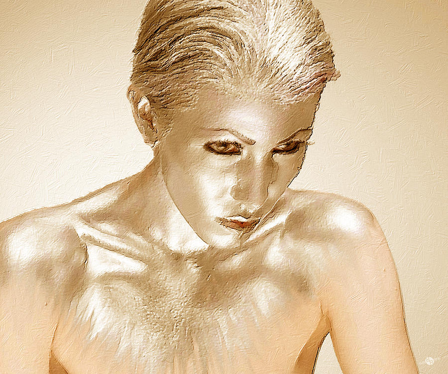 Bronze Gold Woman 1 Painting by Tony Rubino