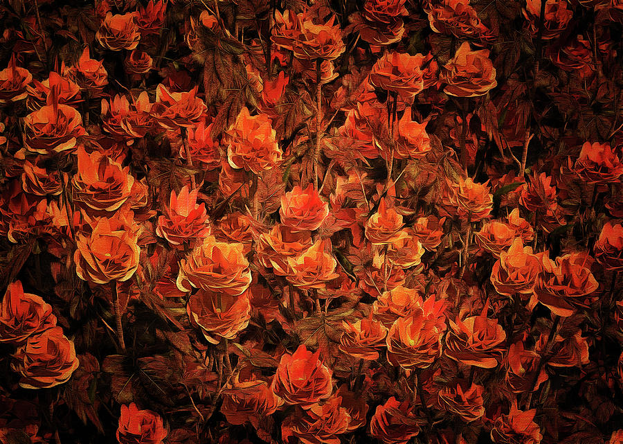 Bronze roses Painting by Jan Keteleer