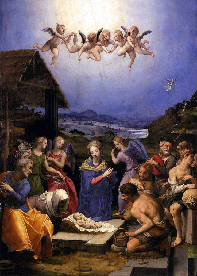 Bronzino Agnolo Nativity Painting by Munir Alawi