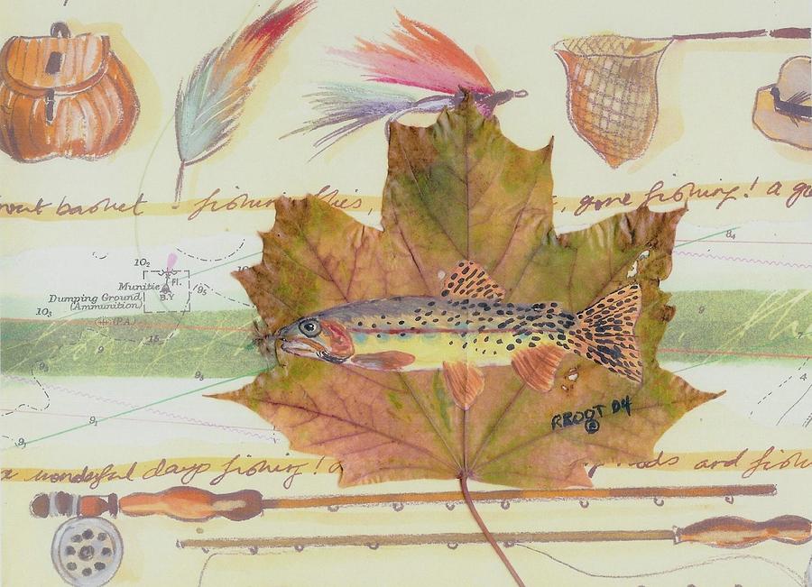 Brook Trout on Fly #2 Painting by Ralph Root