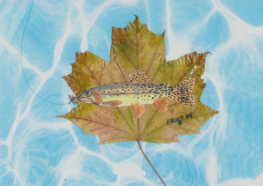 Brook Trout on Fly Painting by Ralph Root