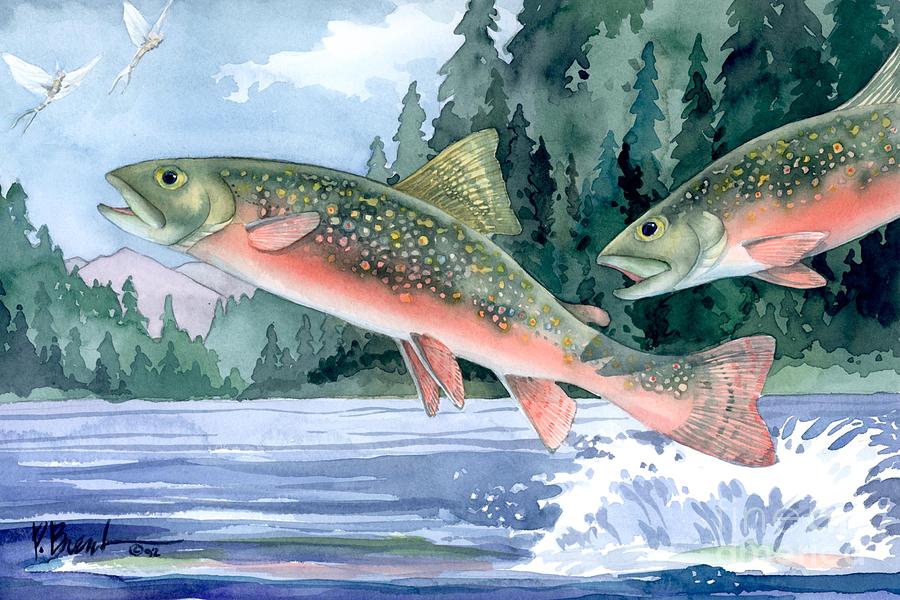Fish Painting - Brook Trout by Paul Brent