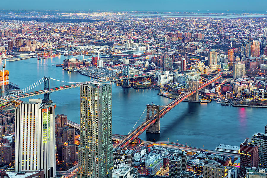 Brooklyn and Manhattan bridges Photograph by Mihai Andritoiu
