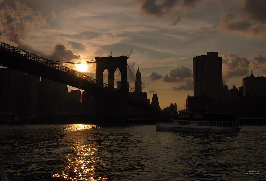 Brooklyn Bridge - Sunset Photograph by Frank Mari