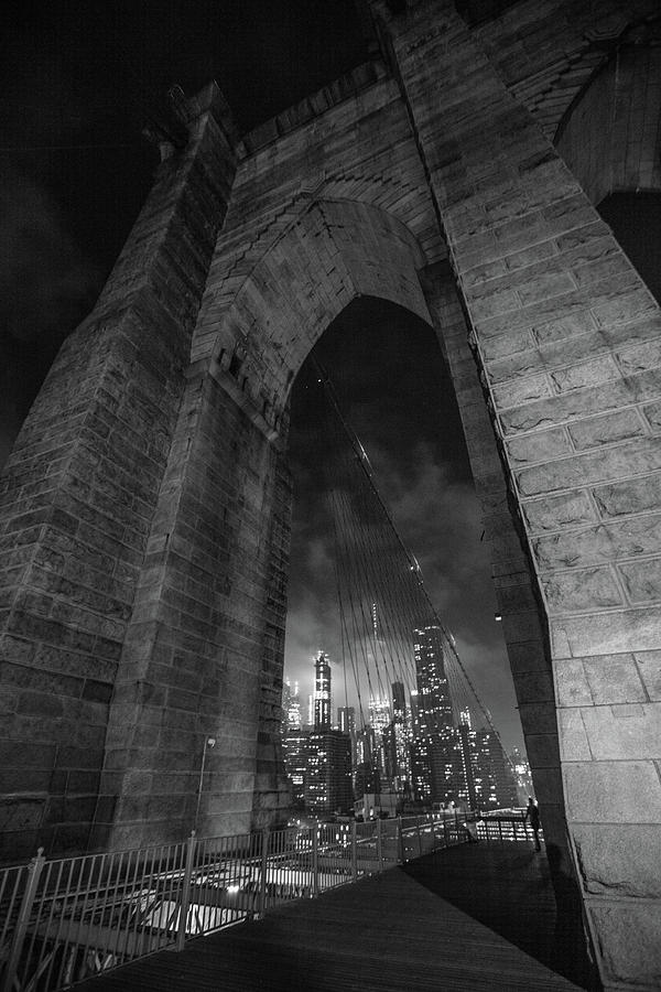 Brooklyn Bridge and Freedom Tower at Night  Photograph by John McGraw