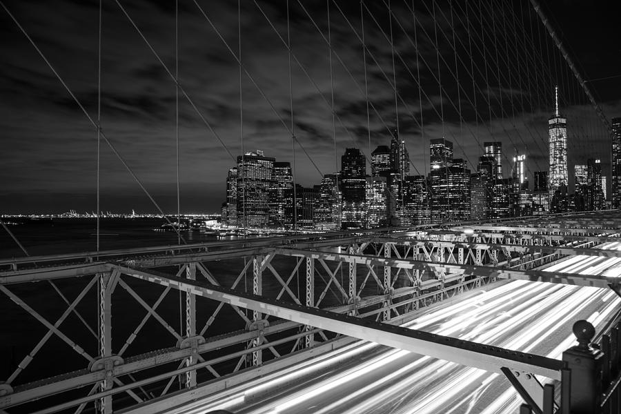 Brooklyn Bridge and River Photograph by John McGraw