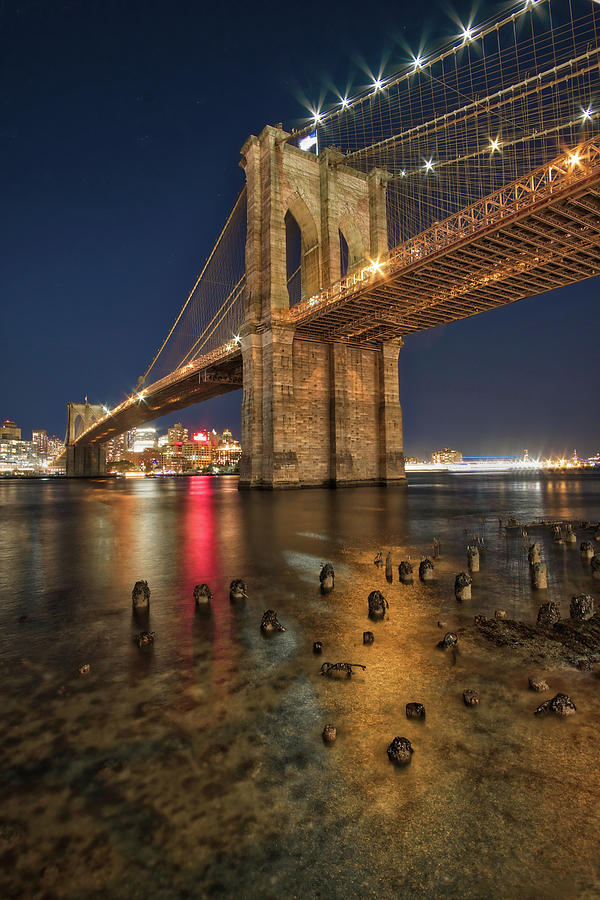 Brooklyn Bridge at Night Photograph by Mark Dodd