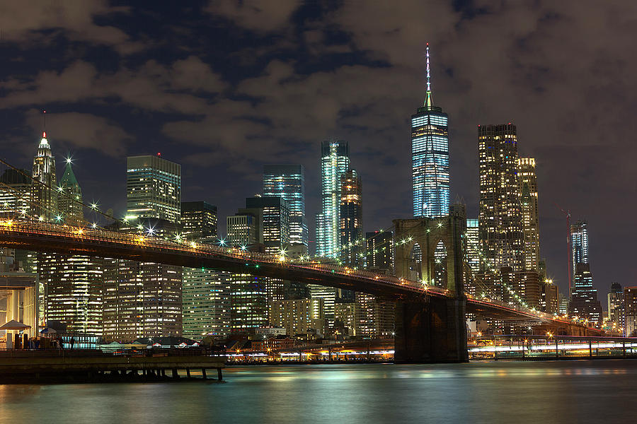 Brooklyn Bridge By Night Photograph by Brian Knott Photography