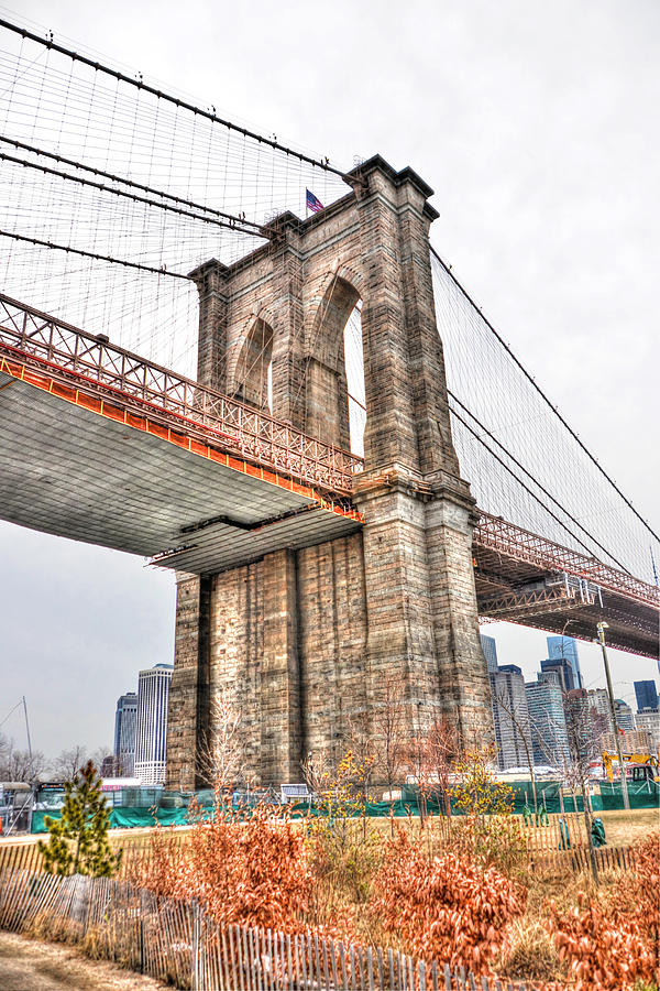 Brooklyn Bridge Photograph - Brooklyn Bridge Close Up by Randy Aveille