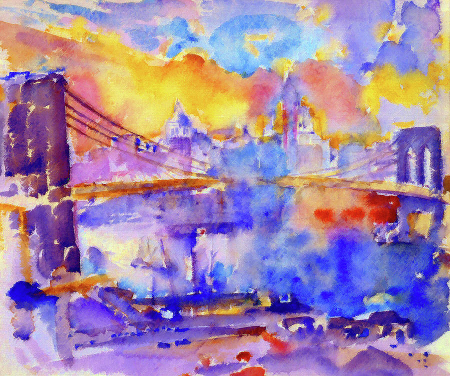 Brooklyn Bridge Painting - Brooklyn Bridge by D Fessenden