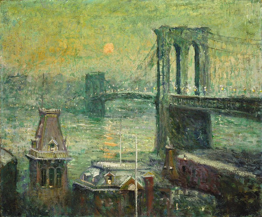 Architecture Painting - Brooklyn Bridge by Ernest Lawson