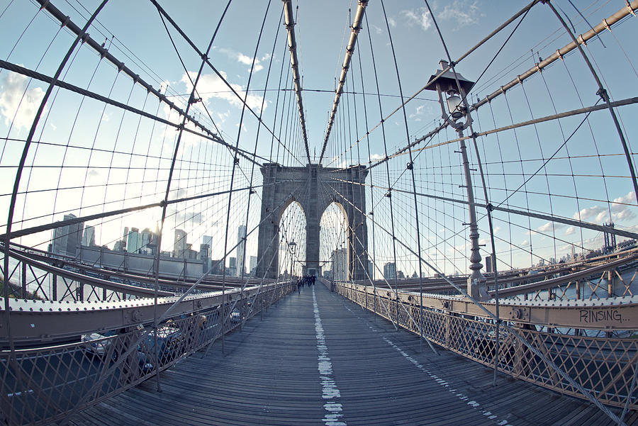 Brooklyn Bridge Fisheye Photograph by Matt McDonald