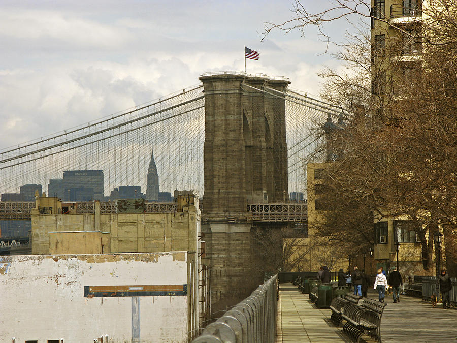 Brooklyn Bridge from the Promenade Photograph by Frank Winters