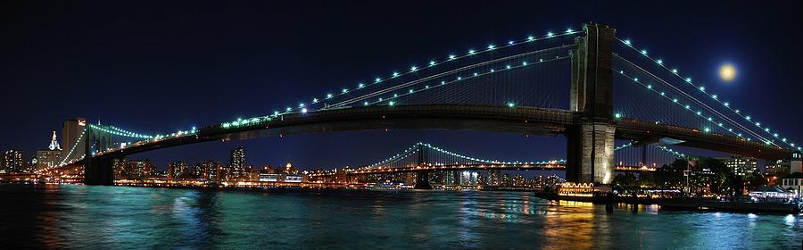 Brooklyn Bridge Photograph - Brooklyn Bridge Full Moon by Movie Poster Prints