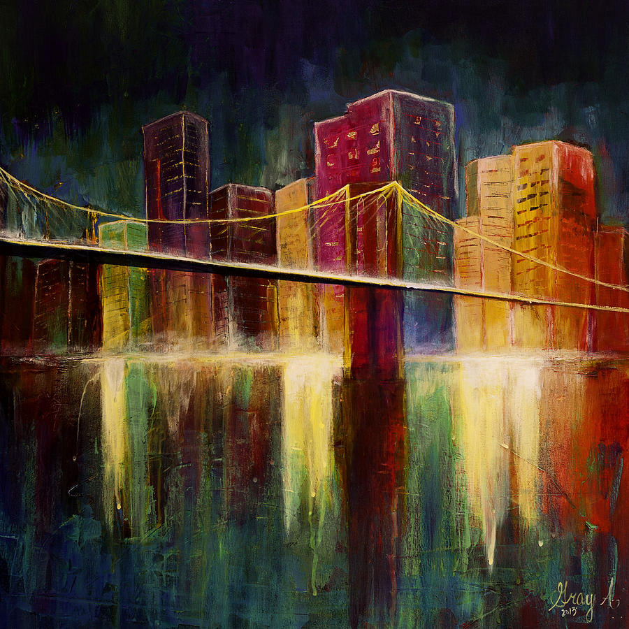 Brooklyn Bridge Painting by Gray  Artus