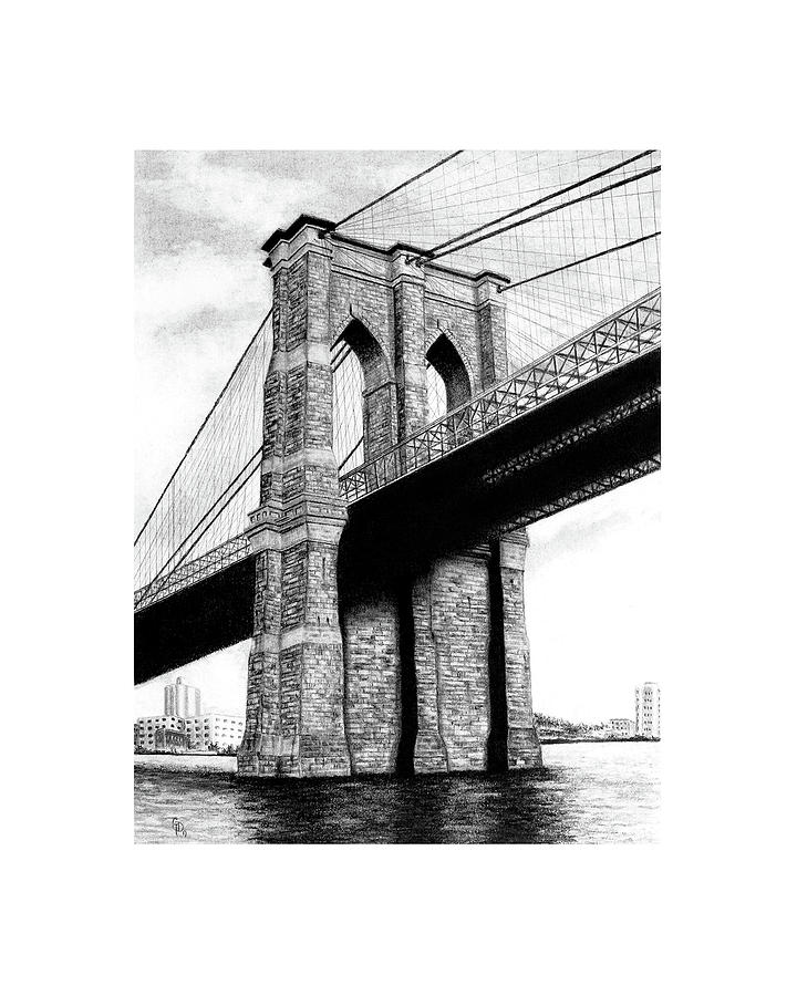 Brooklyn Bridge Drawing by Greg DiNapoli - Fine Art America