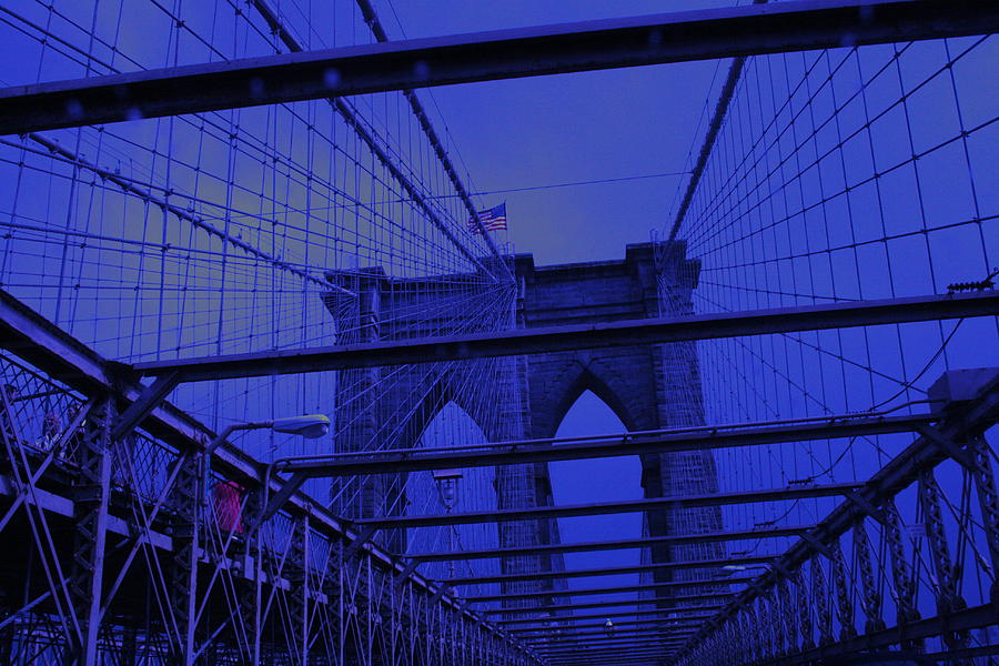 Brooklyn Bridge in a Storm Photograph by Christopher J Kirby