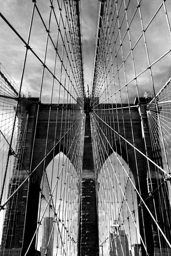 Brooklyn Bridge in Monochrome Photograph by Jessica Jenney
