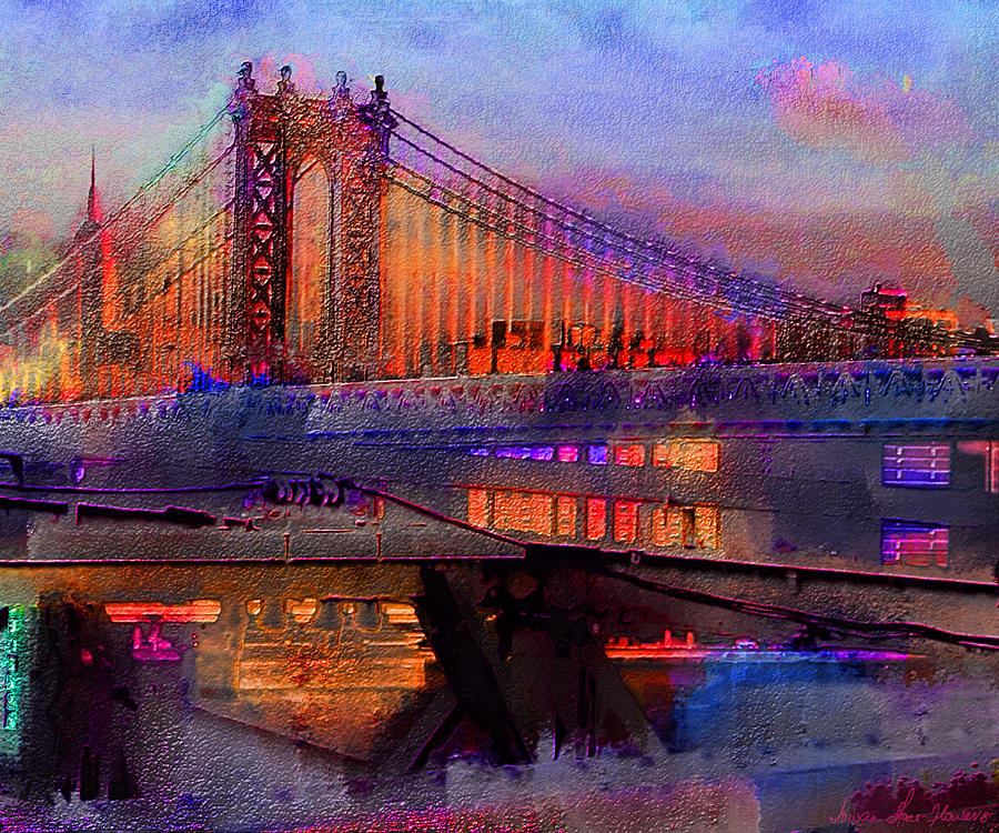 Brooklyn Bridge Digital Art by Iowan Stone-Flowers - Fine Art America