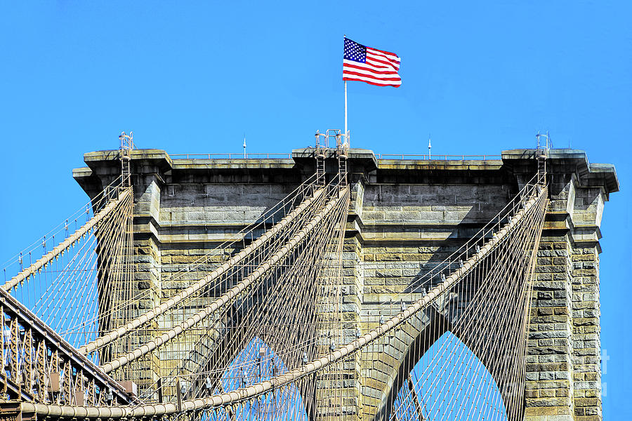 New York City Photograph - Brooklyn Bridge-Manhattan Tower  by Regina Geoghan