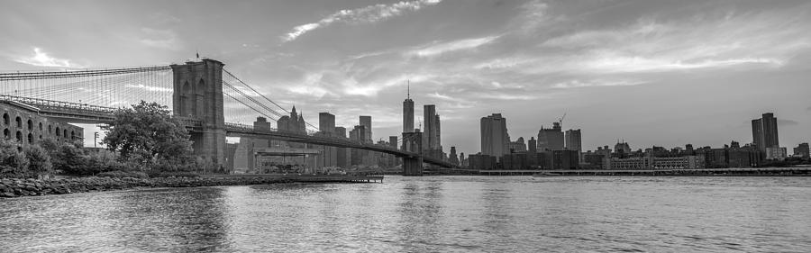 Brooklyn Bridge Monochrome Panoramic Photograph by Scott McGuire