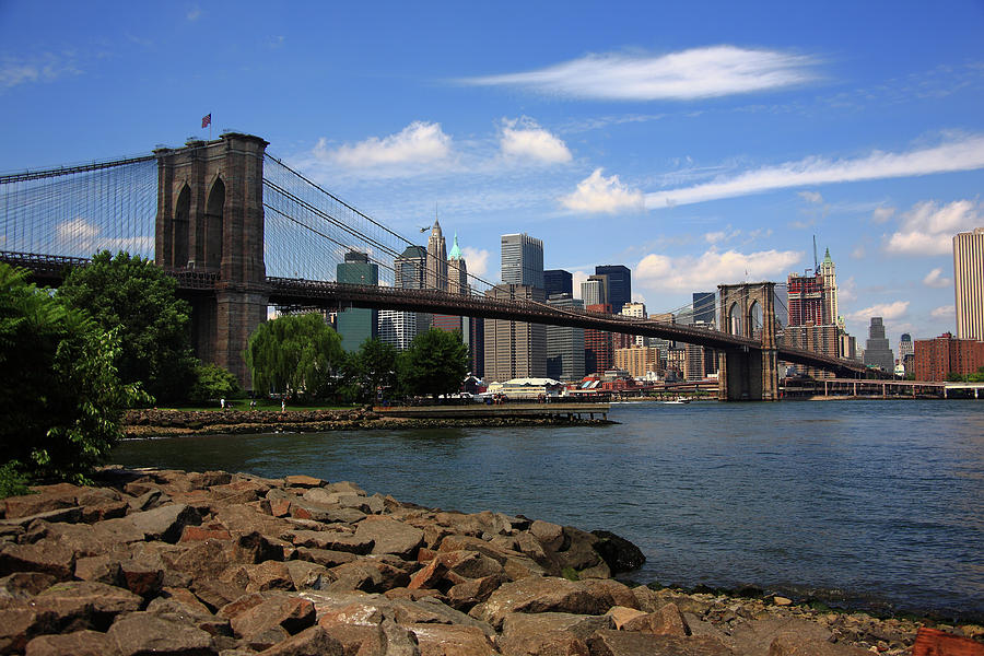 Brooklyn Bridge - New York City Skyline 2009 #2 Photograph by Frank Romeo